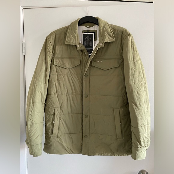 MENS GUESS KHAKI GREEN JACKET - Picture 1 of 1